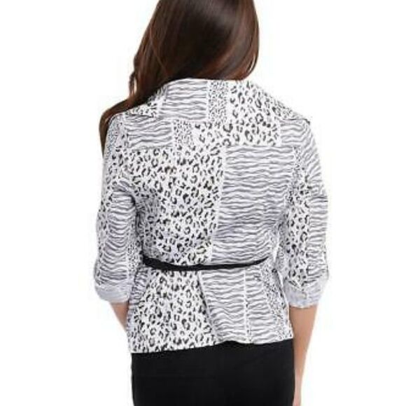 Animal Leopard Printed Collared Jacket Lightweight - Picture 2 of 2